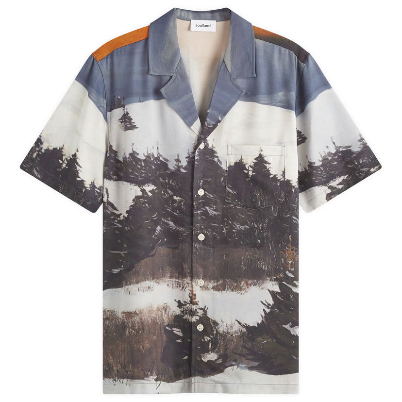 Srajce Soulland Orson Snow Hare Shirt With Print Blue Multi Modra | 42045-1286-BLM
