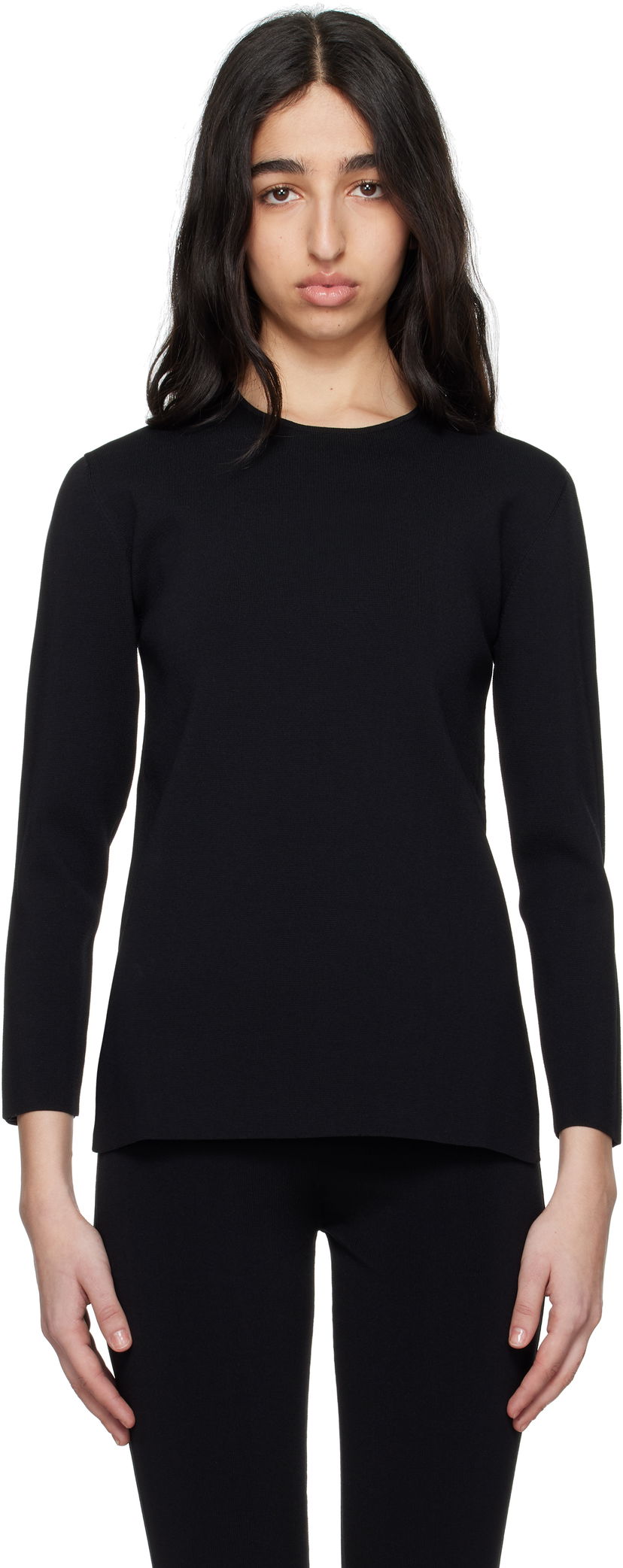 Pleteni pulover TOTEME TOTEME Compact Knit Top Črna | 252-WRT0501-YA0187