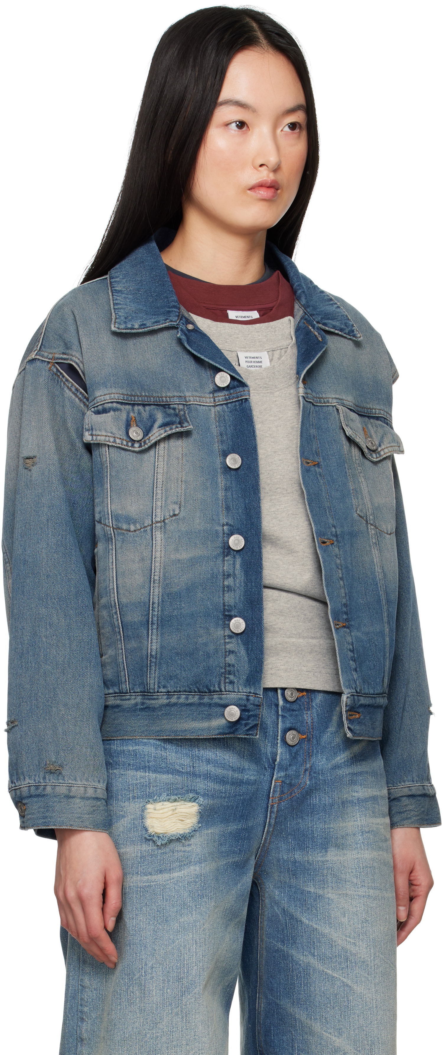 Jakna Maison Margiela MM6 Maison Margiela Faded Denim Jacket Modra | S52AM0319 M30017, 1