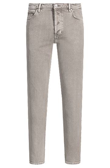 Kavbojke BOSS Tapered-Fit Comfort-Stretch Jeans Siva | 50537690