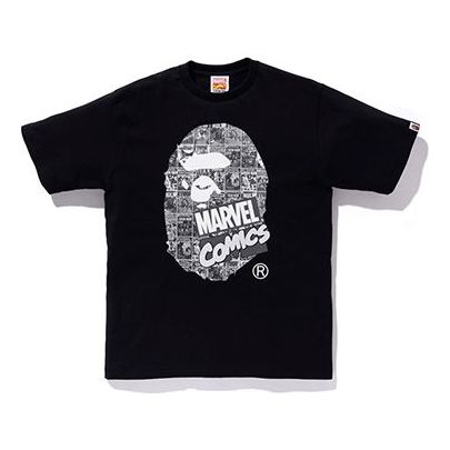 Majica BAPE Bathing Ape x Marvel Comics Ape Head T-Shirt Črna | 1F23110927