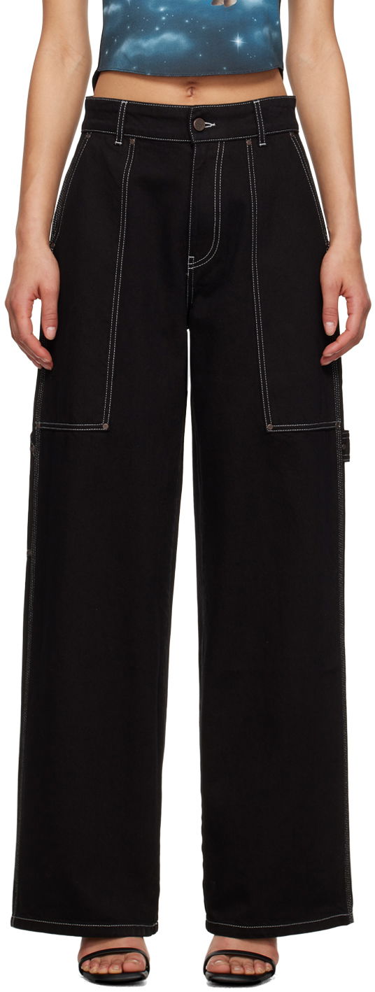 Cargo hlače Stella McCartney Workwear Jeans Črna | 6D01503SPH21