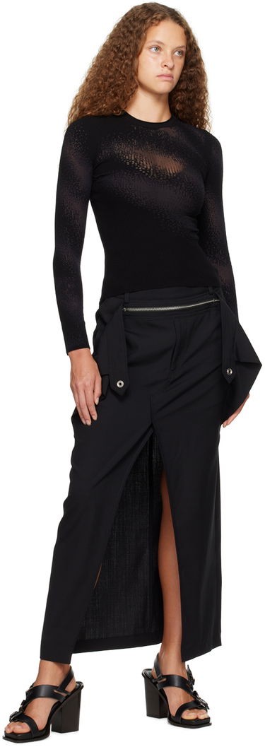 Pleteni pulover Dion Lee Dion Lee Burn Out Long Sleeve T-Shirt Črna | C7201P23, 3