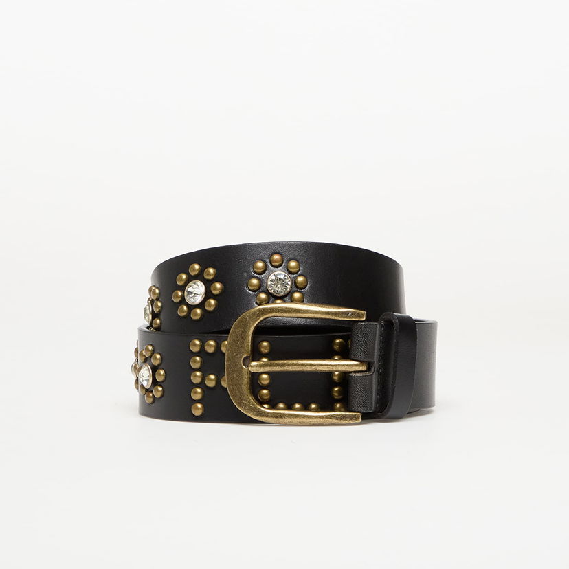 Pasovi Pleasures Rhinestone Studded Belt Črna | P25F061-BLAC
