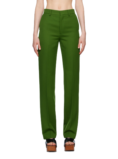 Hlače AMI Wide-Leg Trousers Zelena | FTR523.WV0004