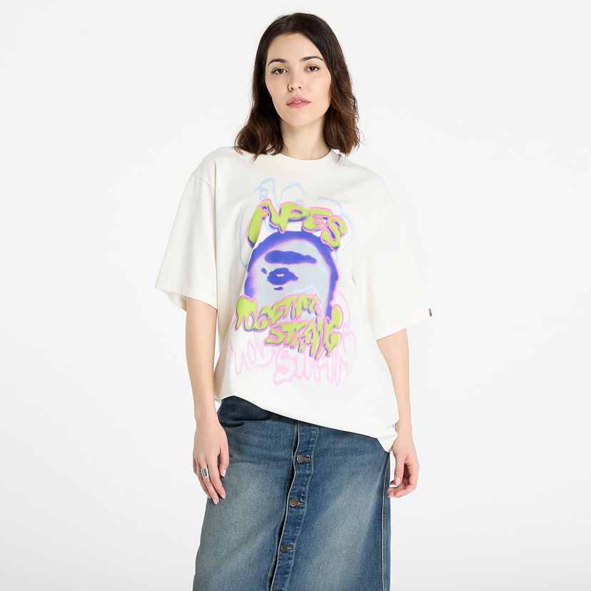 Majica BAPE A BATHING APE Heavy Washed Logo Relaxed Fit T-Shirt XXL Bela | 001CSL301349MIVY
