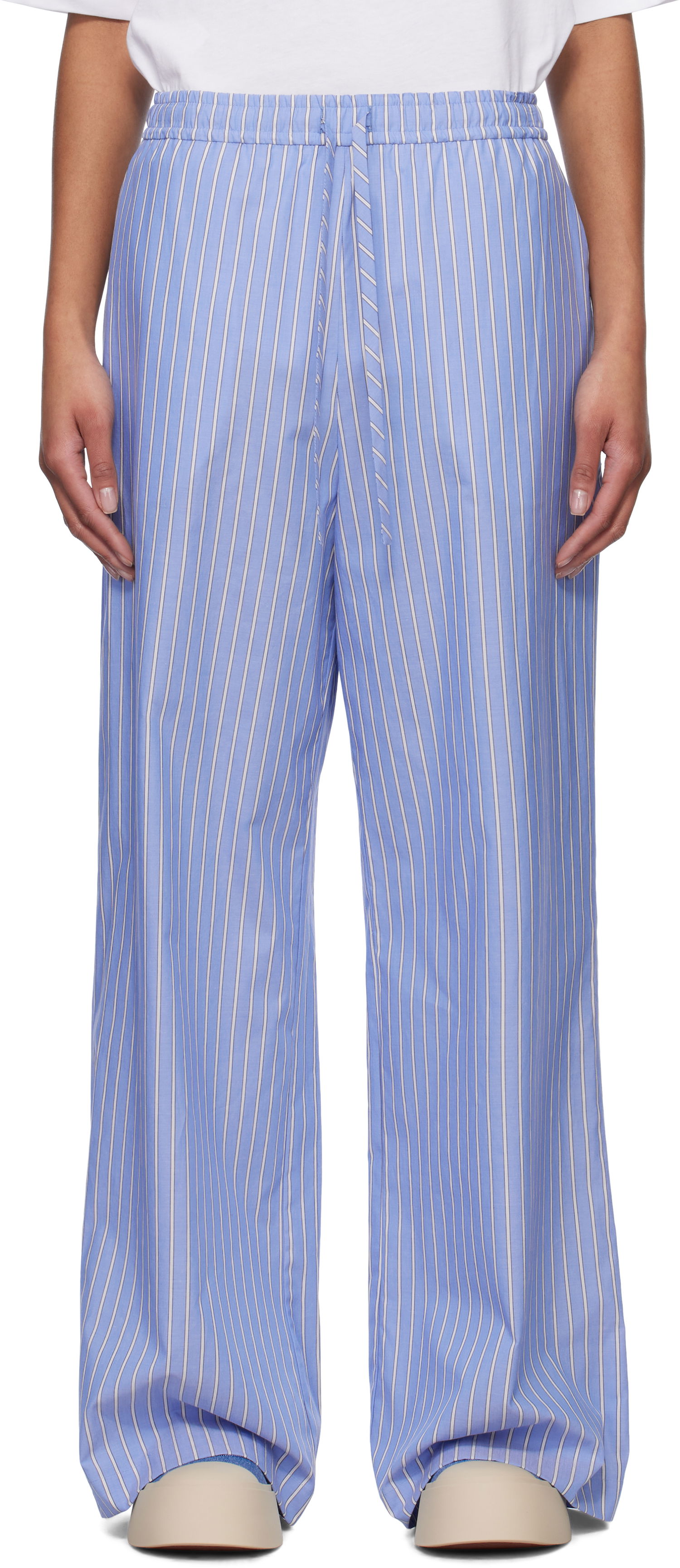 Hlače Marni Marni Loose Striped Trousers Modra | PAMA0071S1 UTC455, 0