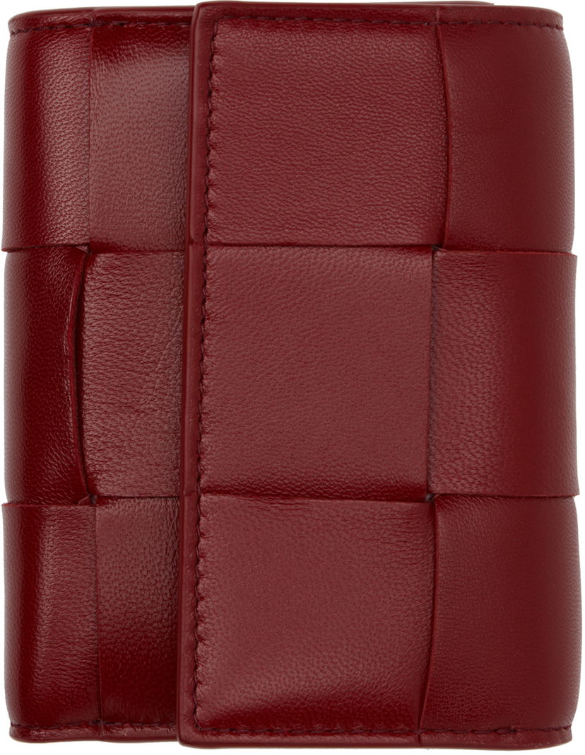 Denarnica Bottega Veneta Red Cassette Tri-Fold Zip Wallet Rdeča | 750245 VCQC9