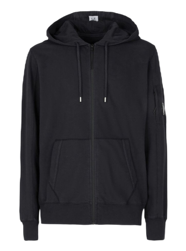 Pulover C.P. Company Light Fleece Zipped Hoodie Črna | 13CMSS077A002246G999