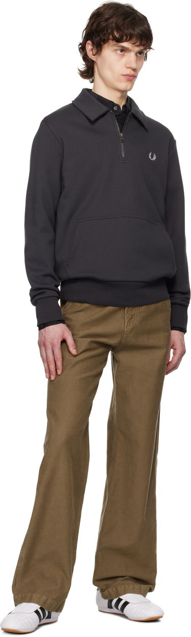 Pulover Fred Perry Fred Perry Half-Zip Fleece Sweatshirt Siva | M8637, 3