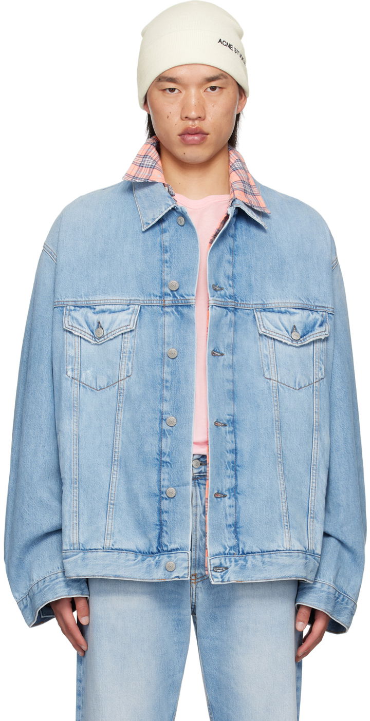 Jakna Acne Studios Blue Relaxed-Fit Denim Jacket Modra | C90176-
