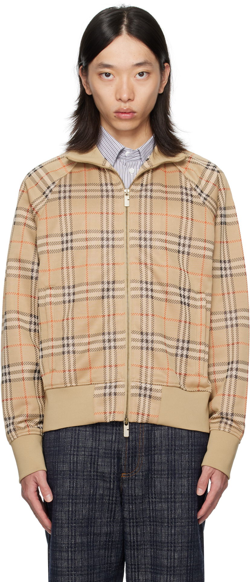 Trenirka Burberry Burberry Check Track Jacket Bež | 8113844