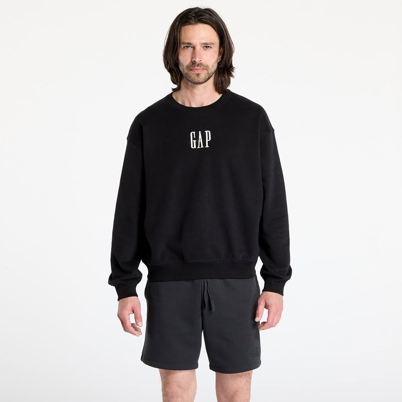 Pulover GAP Corp Logo Crew Sweatshirt Črna | 648026-10