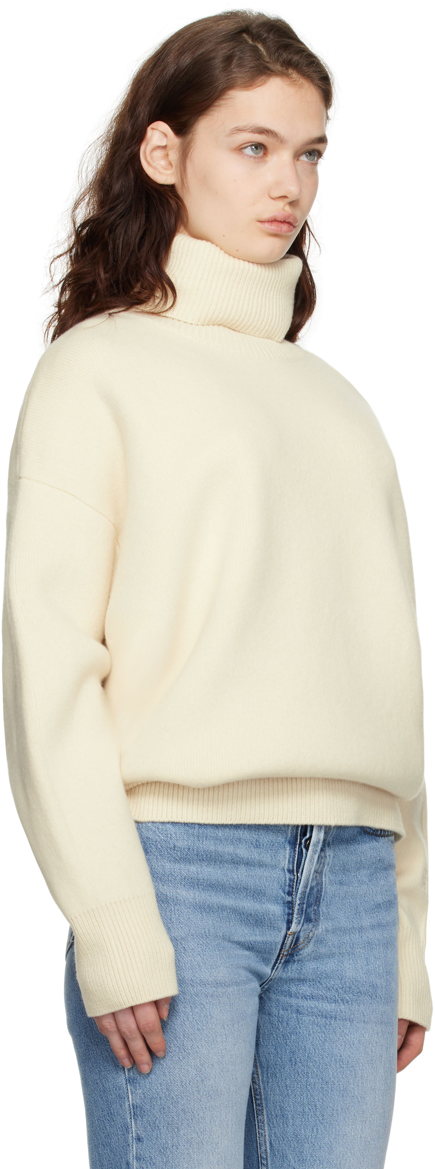 Pleteni pulover TOTEME TOTEME Double-Knit Turtleneck Sweater Bež | 251-WRT4629-YA0132, 1