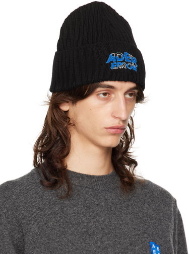 Beanie ADER ERROR Logo Embroidered Beanie Črna | BN26FYHW0501BK, 3