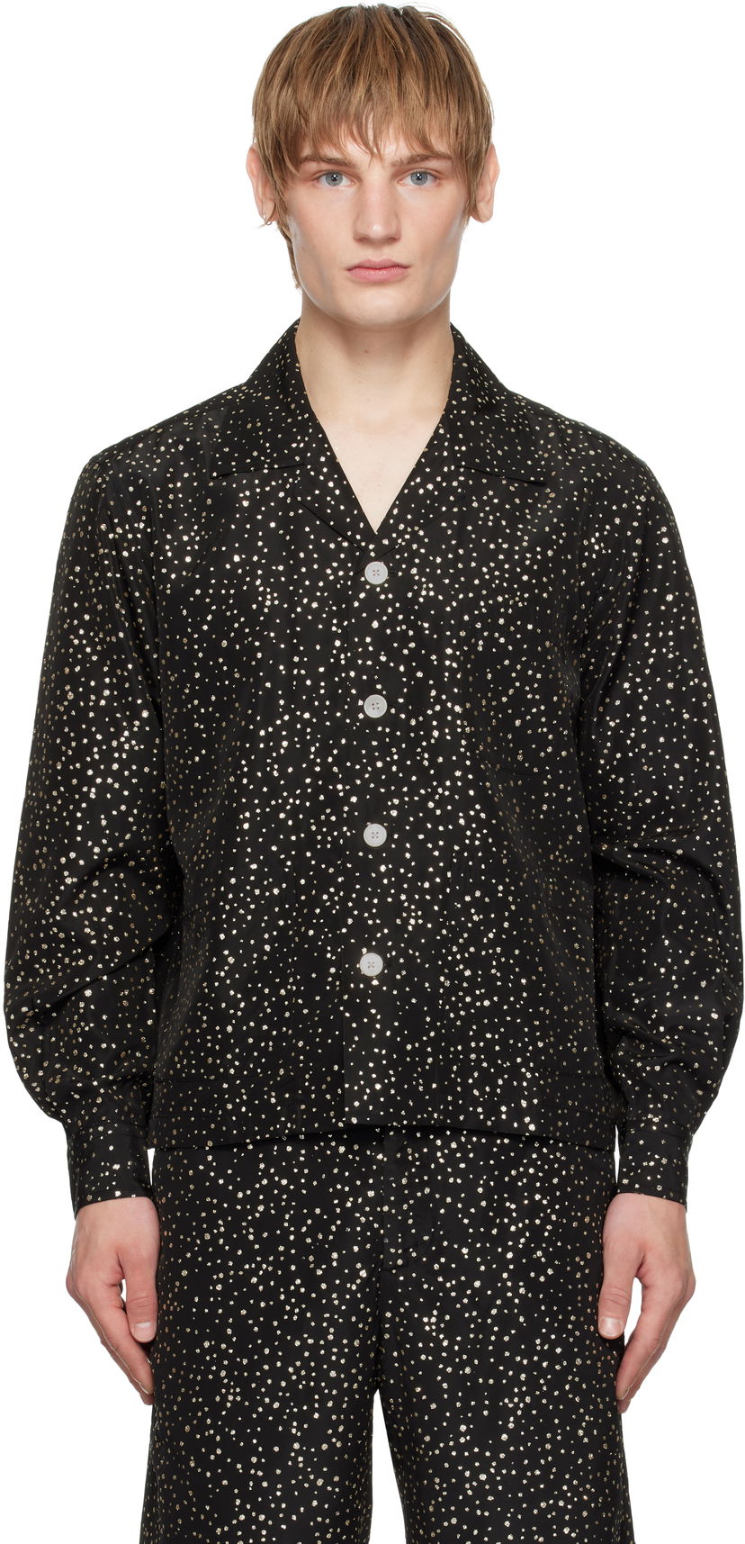 Srajce Bode Glitter Long Sleeve Shirt Črna | MRF24SH059