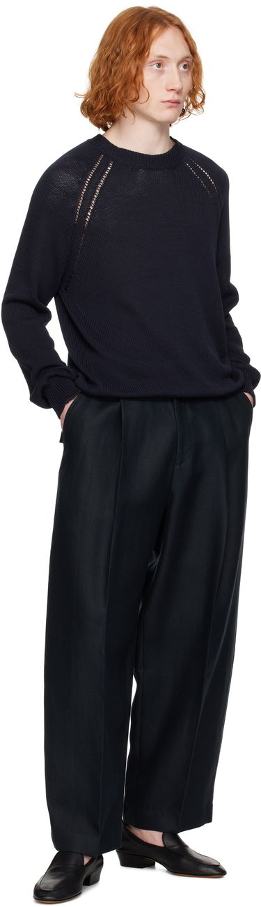 Hlače Studio Nicholson Studio Nicholson Ellis Pleated Trousers Mornarica | ELLIS SNM-1074, 3