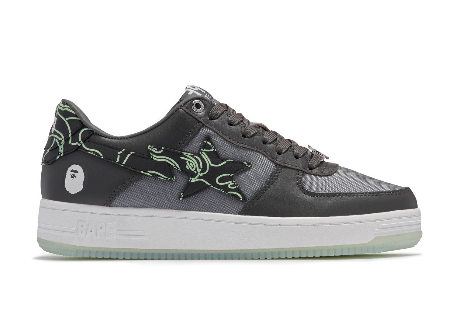 Superge in čevlji BAPE Bape Sta "Text Code Camo Charcoal" Siva | 001FWI202007-CHA/001FWI201007-CHA, 0