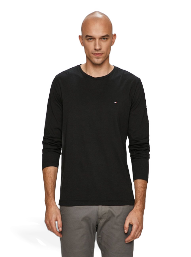 Majica Tommy Hilfiger T-Shirt - Long sleeve Črna | MW0MW09096