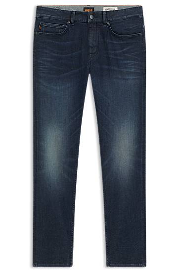 Kavbojke BOSS Delaware Slim-Fit Soft Motion Jeans Modra | 50544642