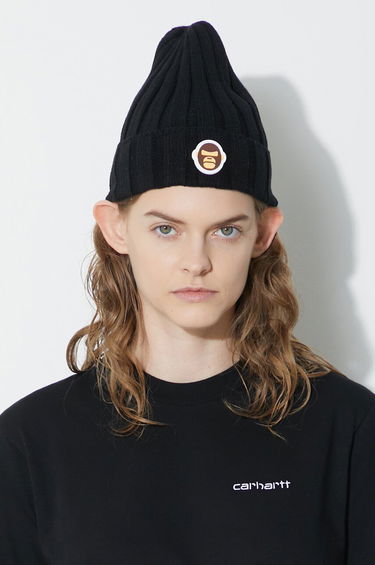 Beanie AAPE by A Bathing Ape AAPE Basic "Aldo" Badge Beanie Črna | AHT5245, 3