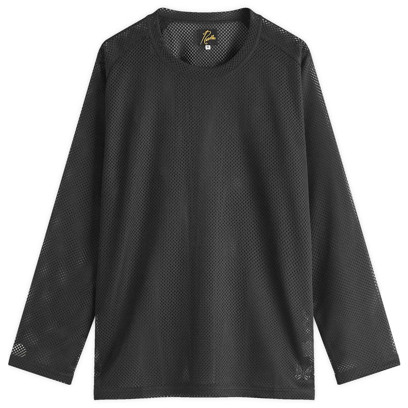 Majica Needles Needles Mesh Long Sleeve T-Shirt, Size Large Črna | QV345-C