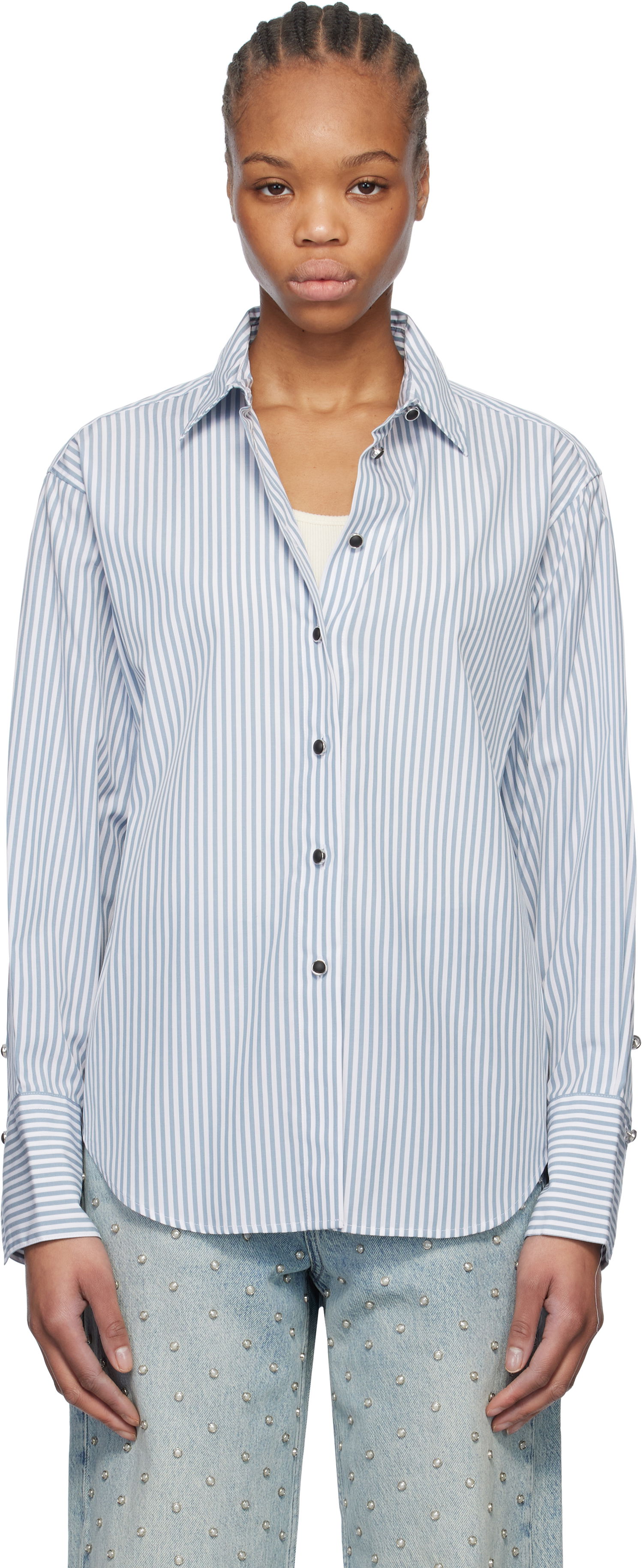 Srajce rag & bone rag & bone Eve Striped Shirt Modra | WAW24HA0184618, 0