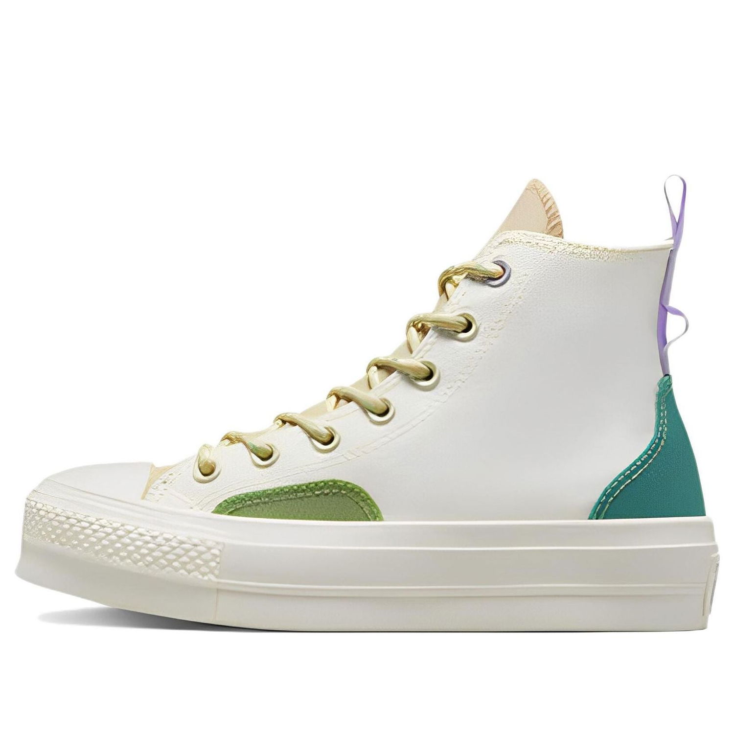 Superge in čevlji Converse Chuck Taylor All Star Lift Platform High Colorblock Overlay Zelena | A05127C, 0