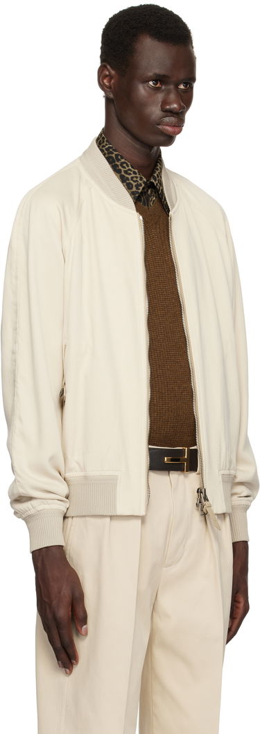 Bomber jakna Tom Ford TOM FORD Fluid Gabardine Bomber Jacket Bež | OBS046-FMT049S25, 1