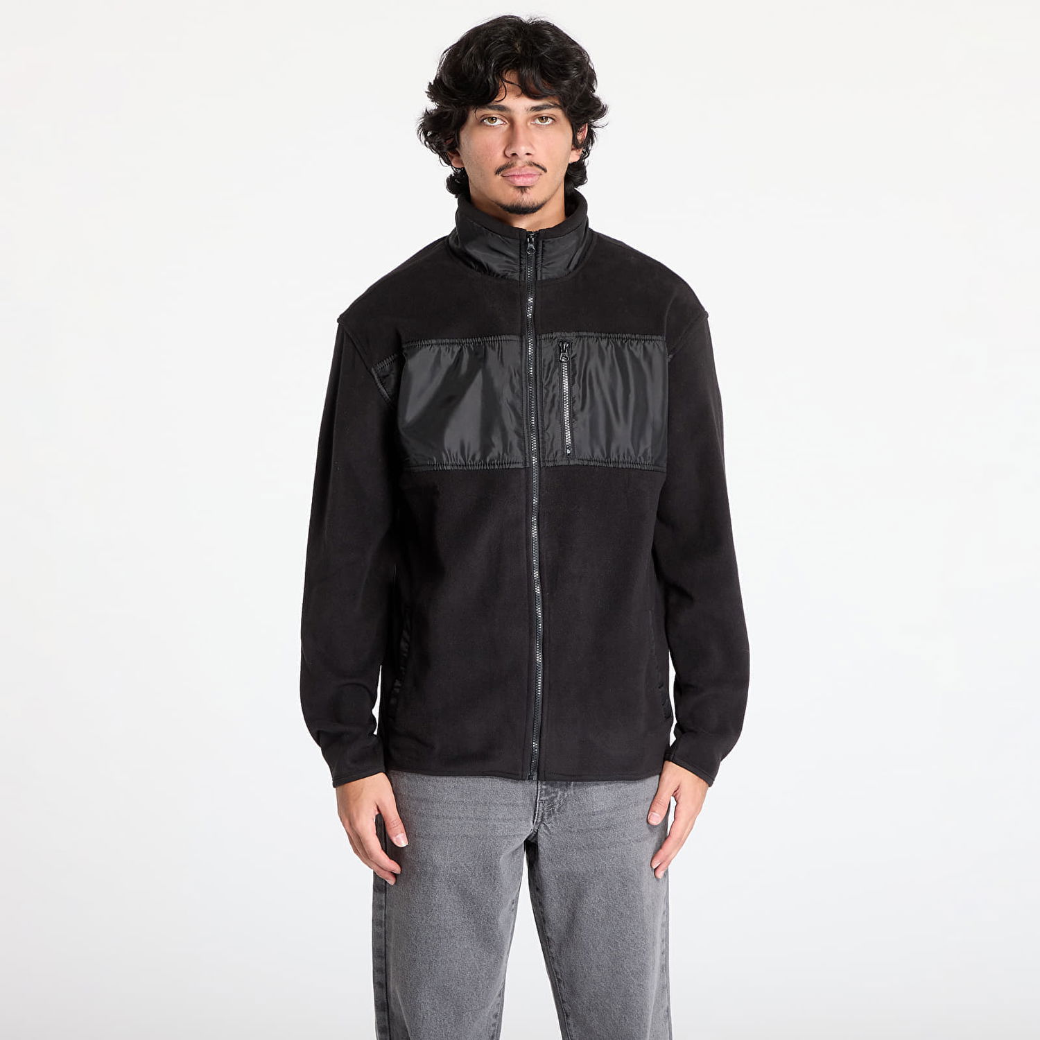 Jakna Urban Classics Fleece Jacket With Patch Črna | TB5533-00007, 0