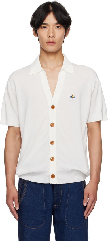Pleteni pulover Vivienne Westwood Vivienne Westwood Cotton Polo Cardigan Bela | 2701001D-Y003F-, 0