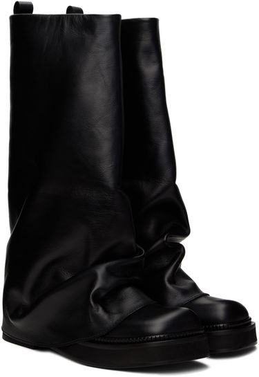 Oblačila The Attico Attico Robin Slouch Leather Combat Boots Črna | 241WS798 L019, 3