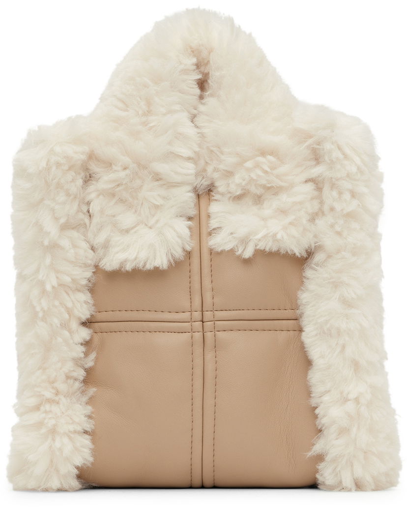 Tote bag STAND STUDIO Stand Studio Lizzie Shearling Tote Bag Bež | 61776-9590