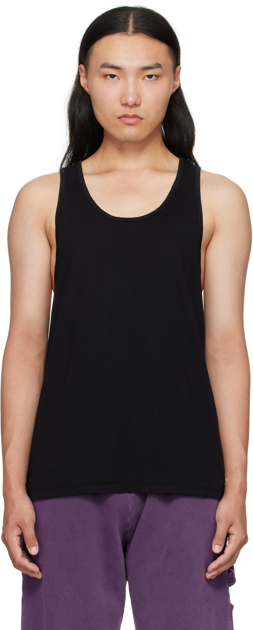Majica brez rokavov LES TIEN Les Tien Cotton Tank Top Črna | CJ-2046