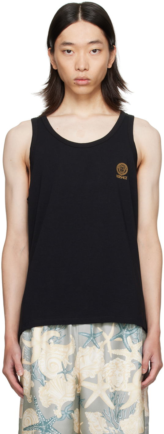 Majica brez rokavov Versace Medusa Tank Top Črna | AUU01012_1A10011