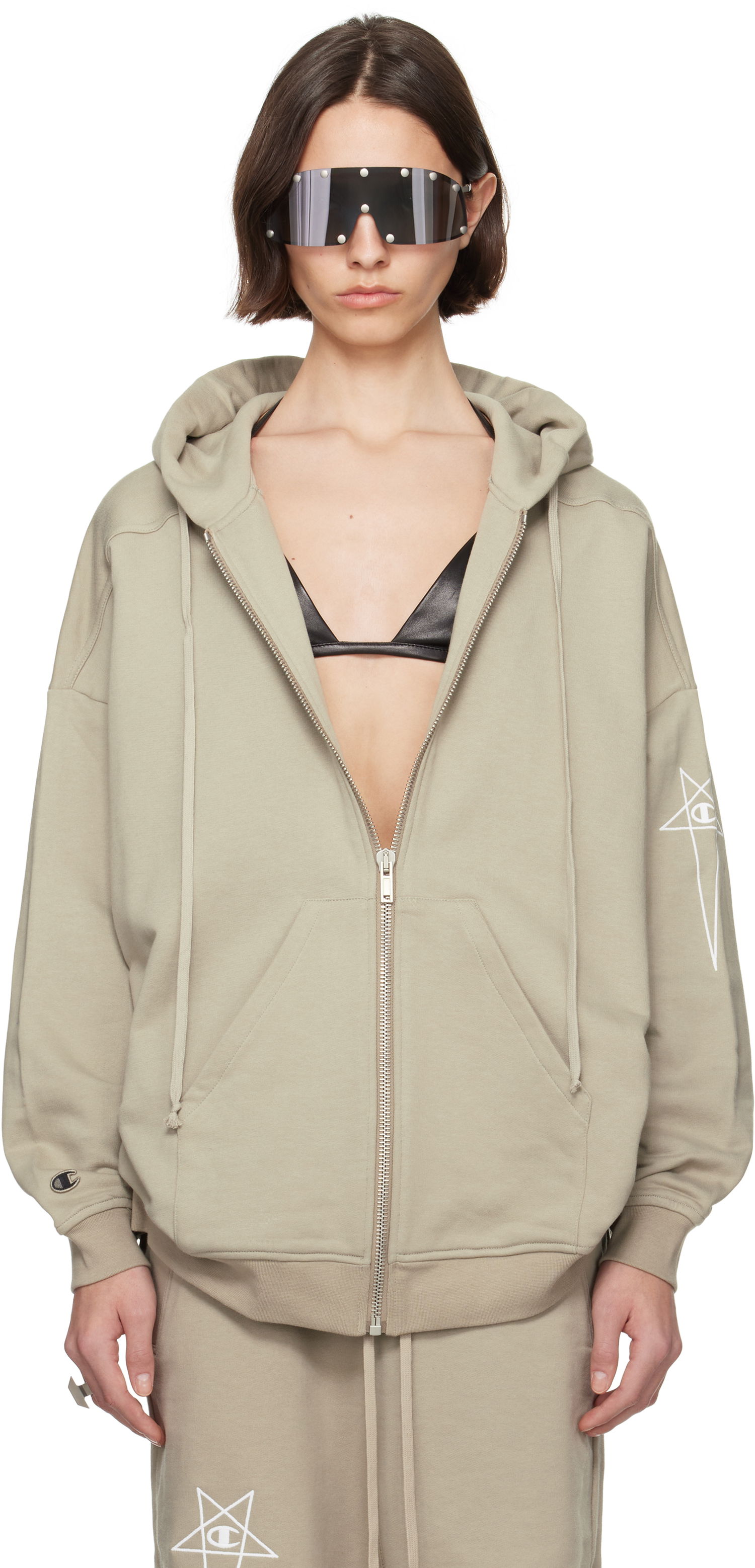 Pulover Rick Owens Rick Owens Champion Edition Jumbo Jason's Hoodie Zelena | CW01E1663 CHFE, 0