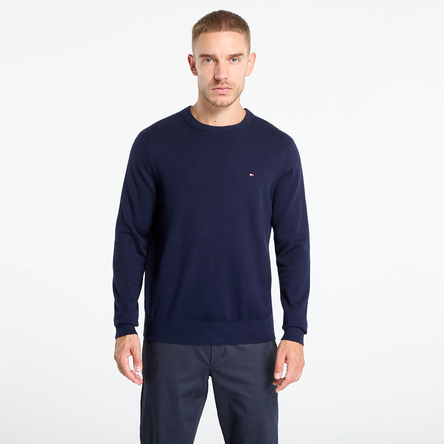 Pleteni pulover Tommy Hilfiger Tommy Hilfiger Pima Cotton Cashmere Crew Neck Sweater Mornarica | MW0MW28046 DW5, 0