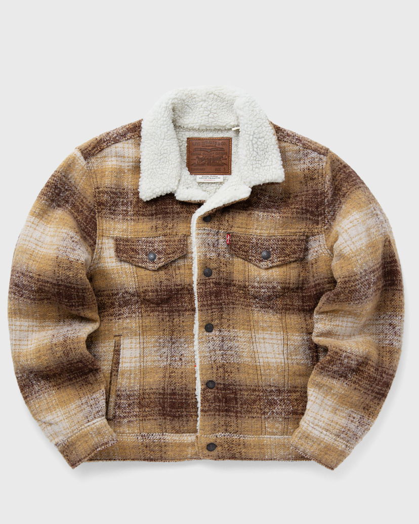 Vetrovka Levi's PLAID TYPE3 SHERPA TRUCK Windbreaker Rjava | A6027-0005