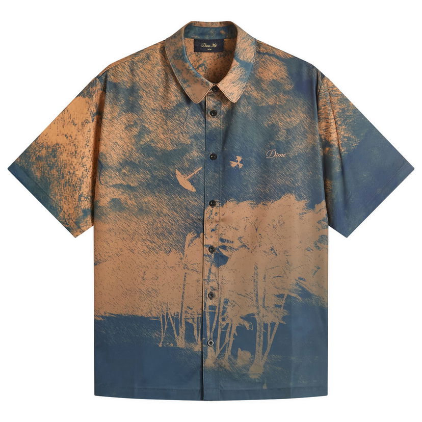 Srajce Dime Dime Day Off Short Sleeve Shirt Modra | DIMESU255-PEA