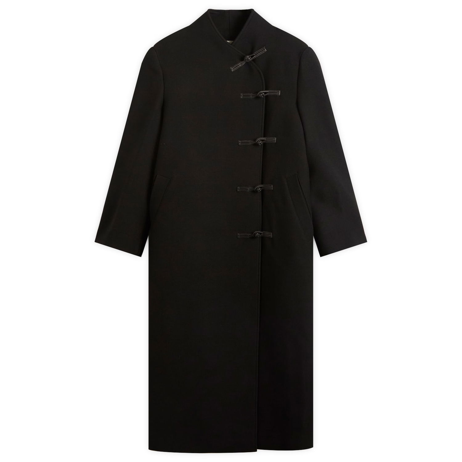 Plašči Róhe Mandarin Wool Coat Črna | 417-10-064, 0
