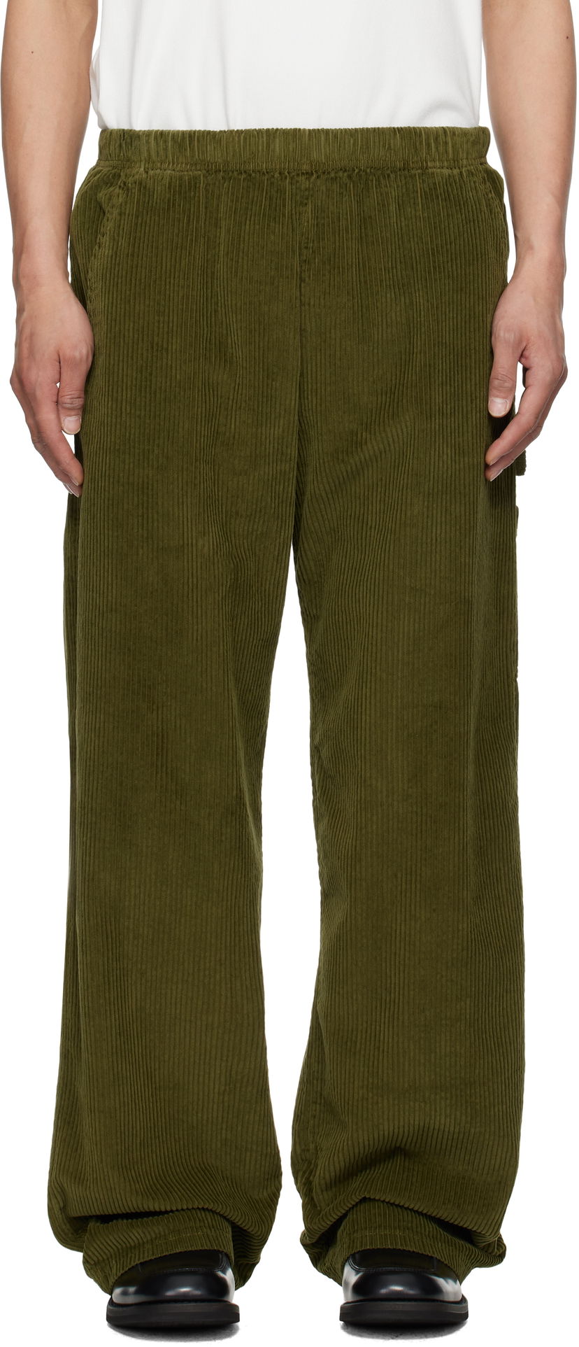 Hlače LES TIEN Les Tien Heavyweight Utility Puddle Sweatpants Zelena | WC-3089-SW