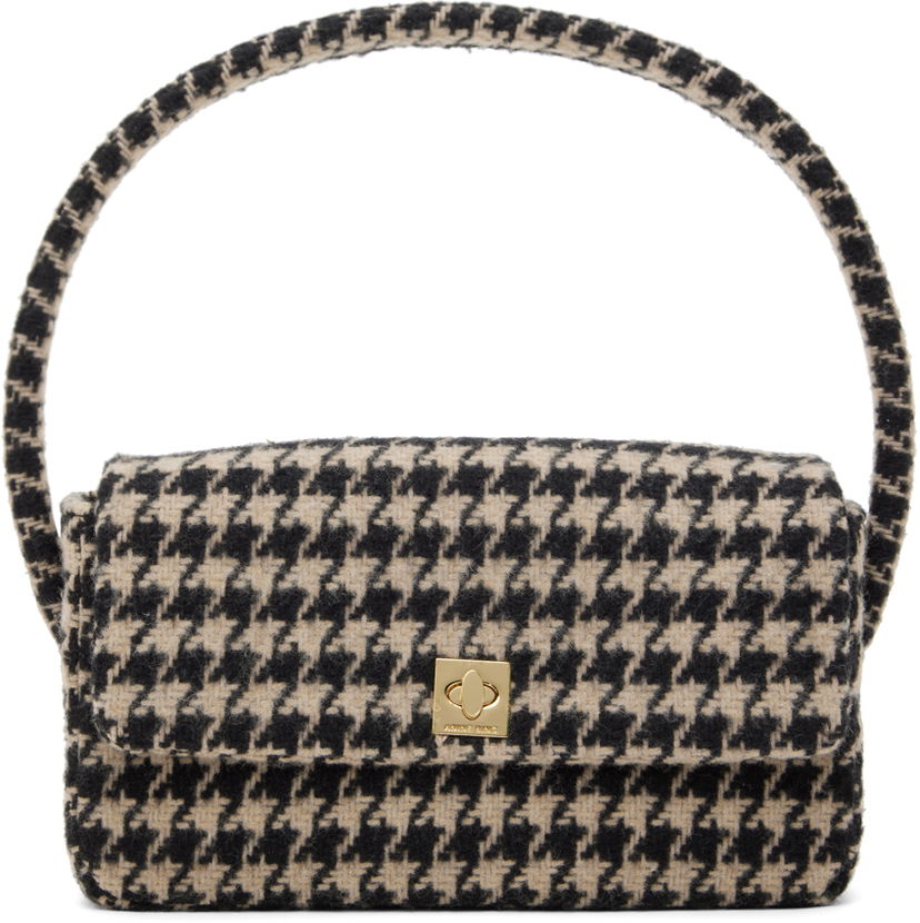 Torbica Anine Bing Houndstooth Pattern Shoulder Bag Črna | A-13-0112-131