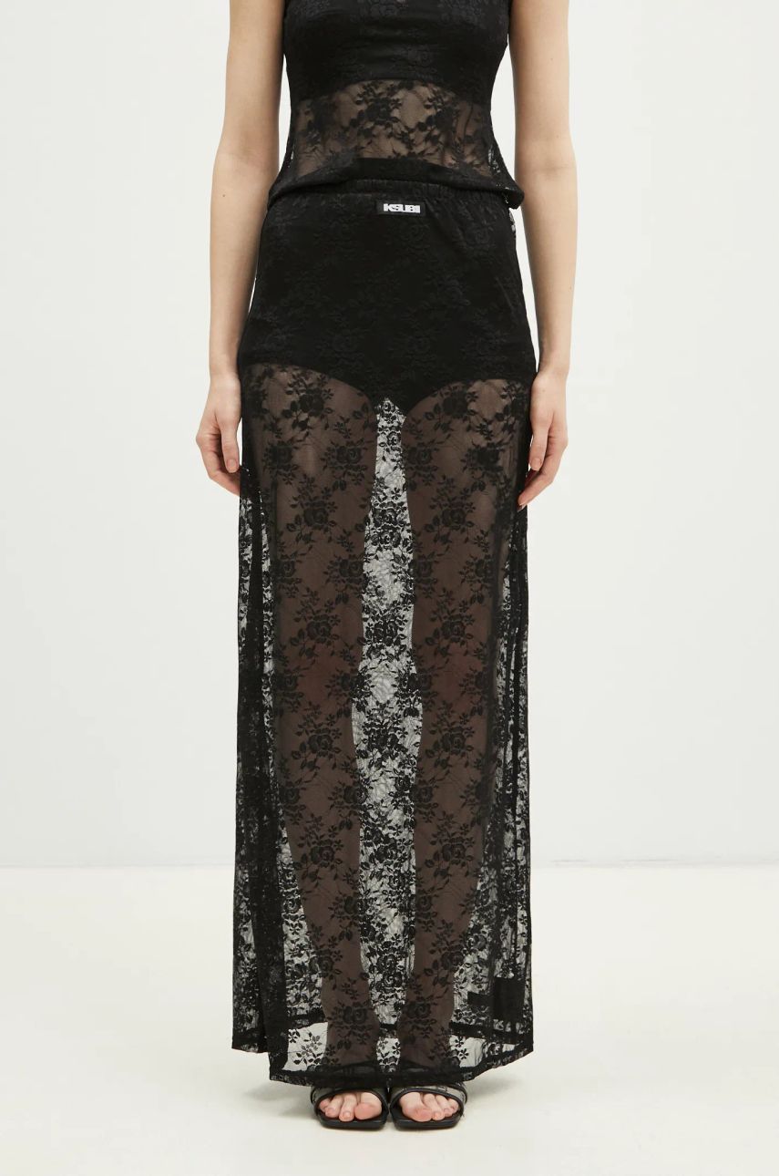 Krila Ksubi KSUBI Veneda Slip Maxi A-Line Skirt Črna | WPS25SK004, 0