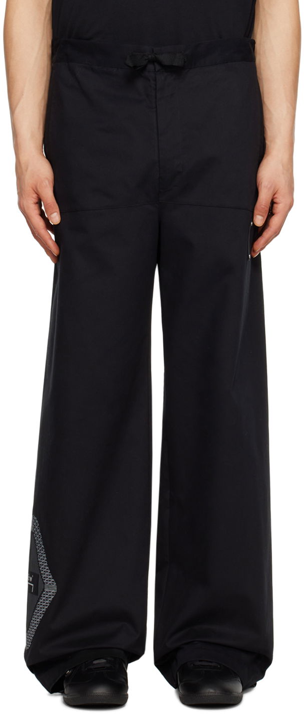 Hlače A-COLD-WALL* A-COLD-WALL* Vertex Drawstring Wide-Leg Trousers Črna | ACWMB193, 0