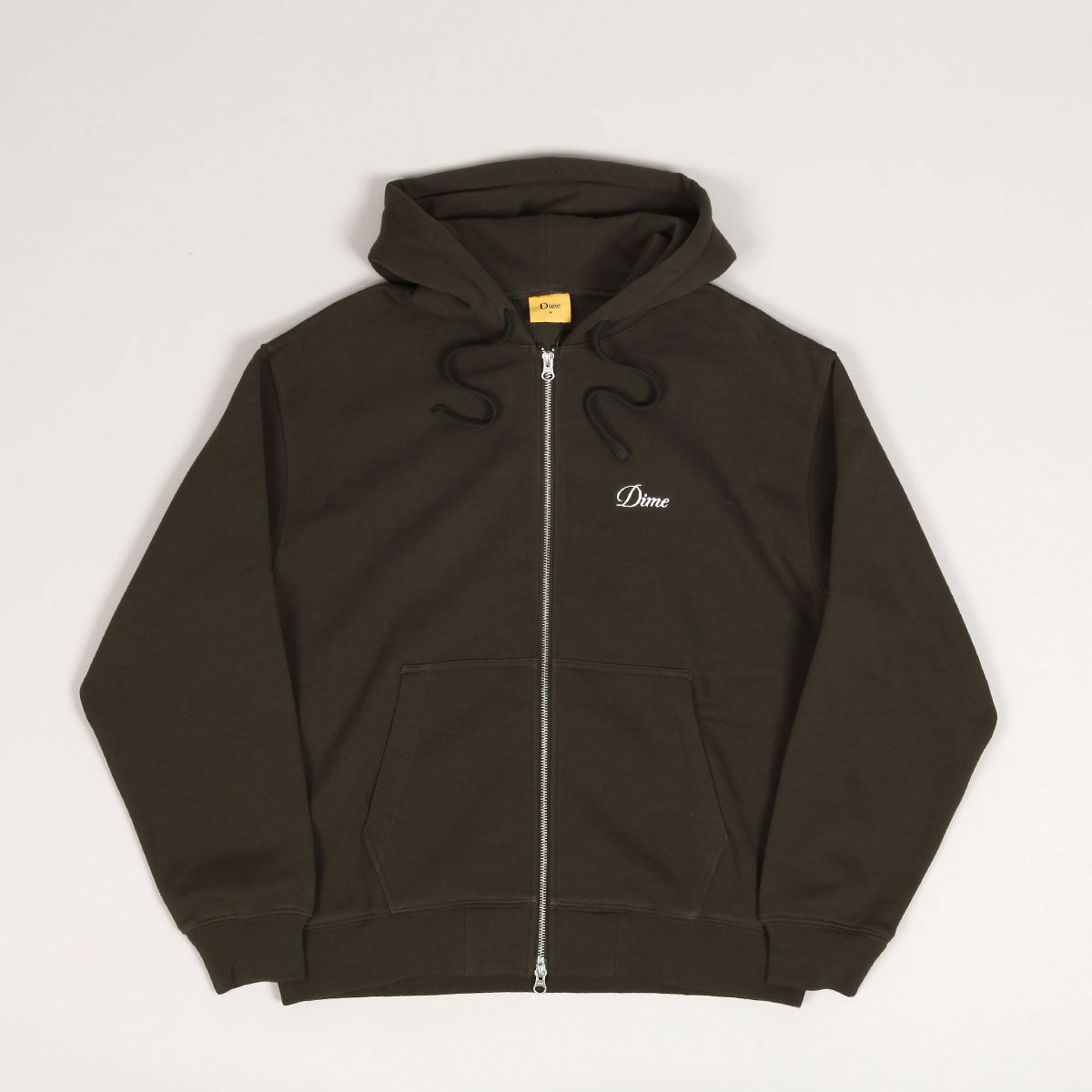 Pulover Dime Cursive Zip Hoodie Zelena | DIMEFA2425BLK, 1