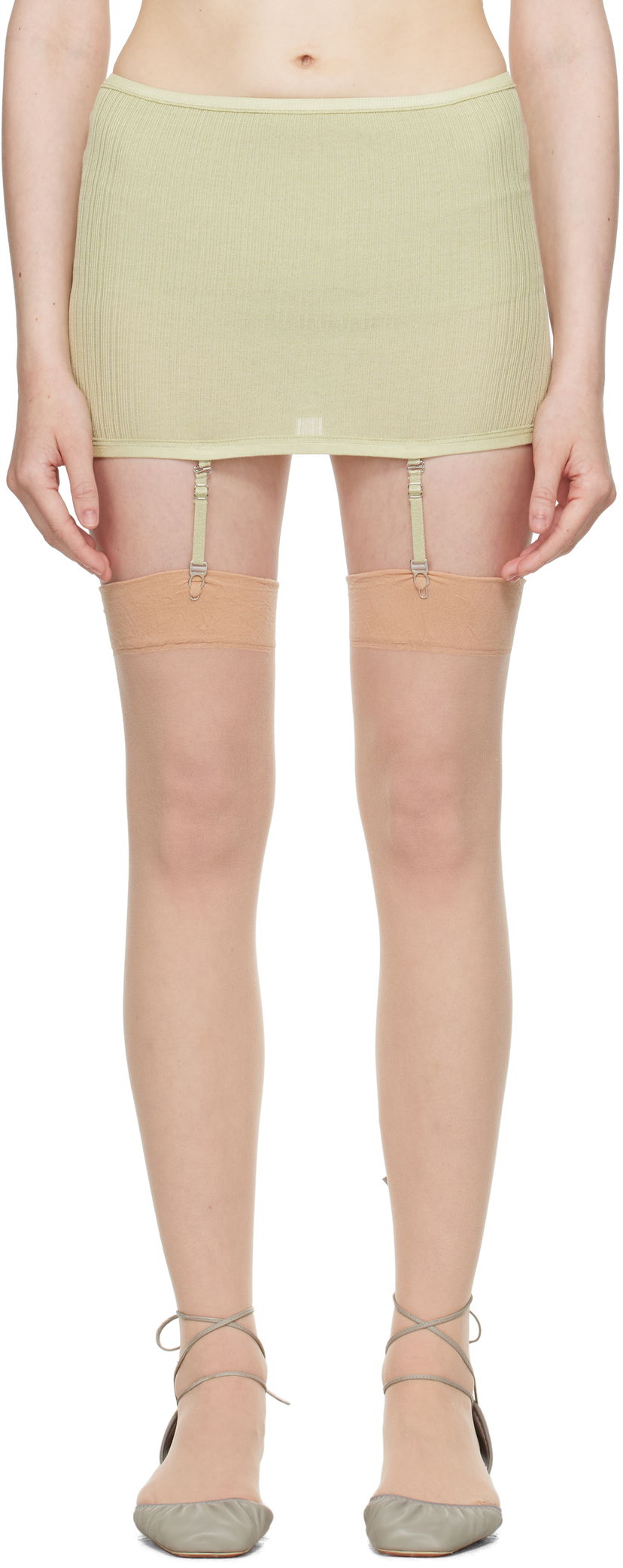 Krila LEMAIRE Lemaire Underwear Suspenders Miniskirt Zelena | PA1167 LK1017