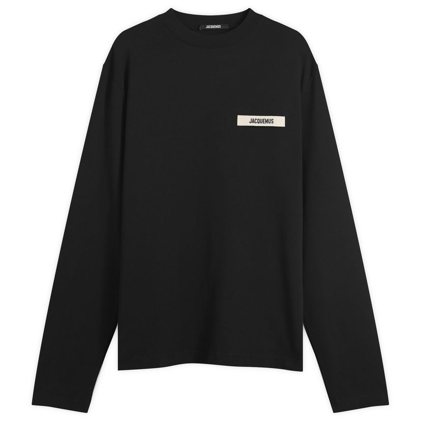Majica Jacquemus Jacquemus Grosgrain Logo Long Sleeve T-Shirt, Size Large Črna | 25HTSM00570AJ00226-990