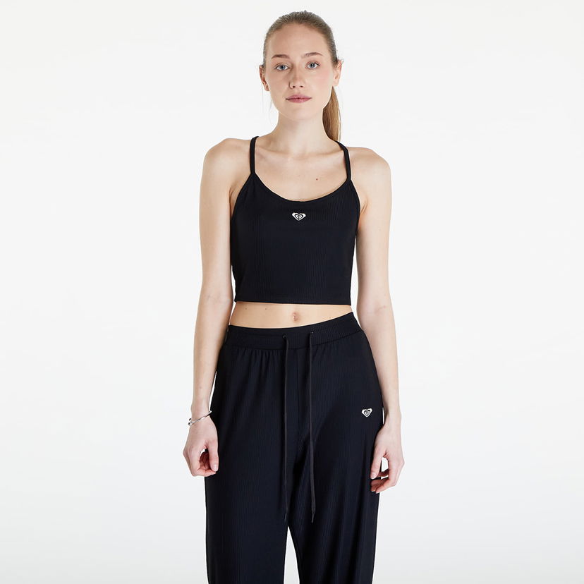 Majica brez rokavov Roxy Top Rise & Vibe Rib Tank Black Črna | ERJKT04116-KVJ0