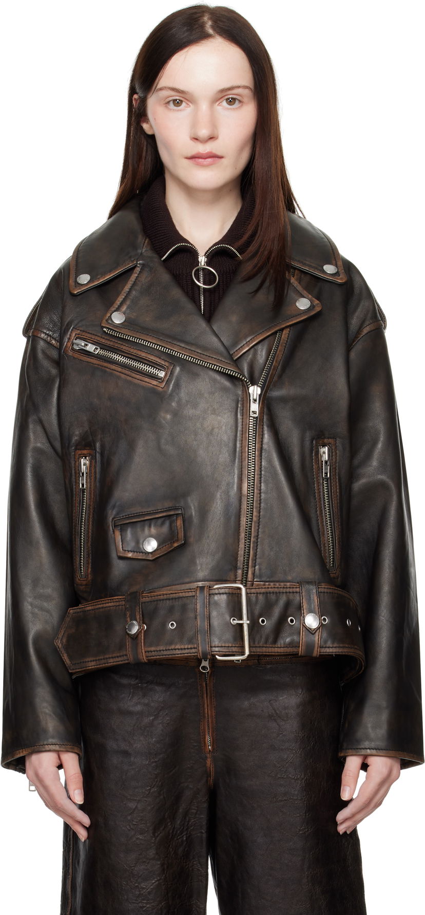 Jakna STAND STUDIO Leather Biker Jacket Črna | 66388-7030