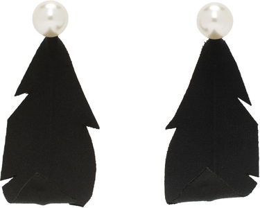 Uhani Marni Marni Fabric Feather Earrings Črna | ORMV0560A0 T2001, 0